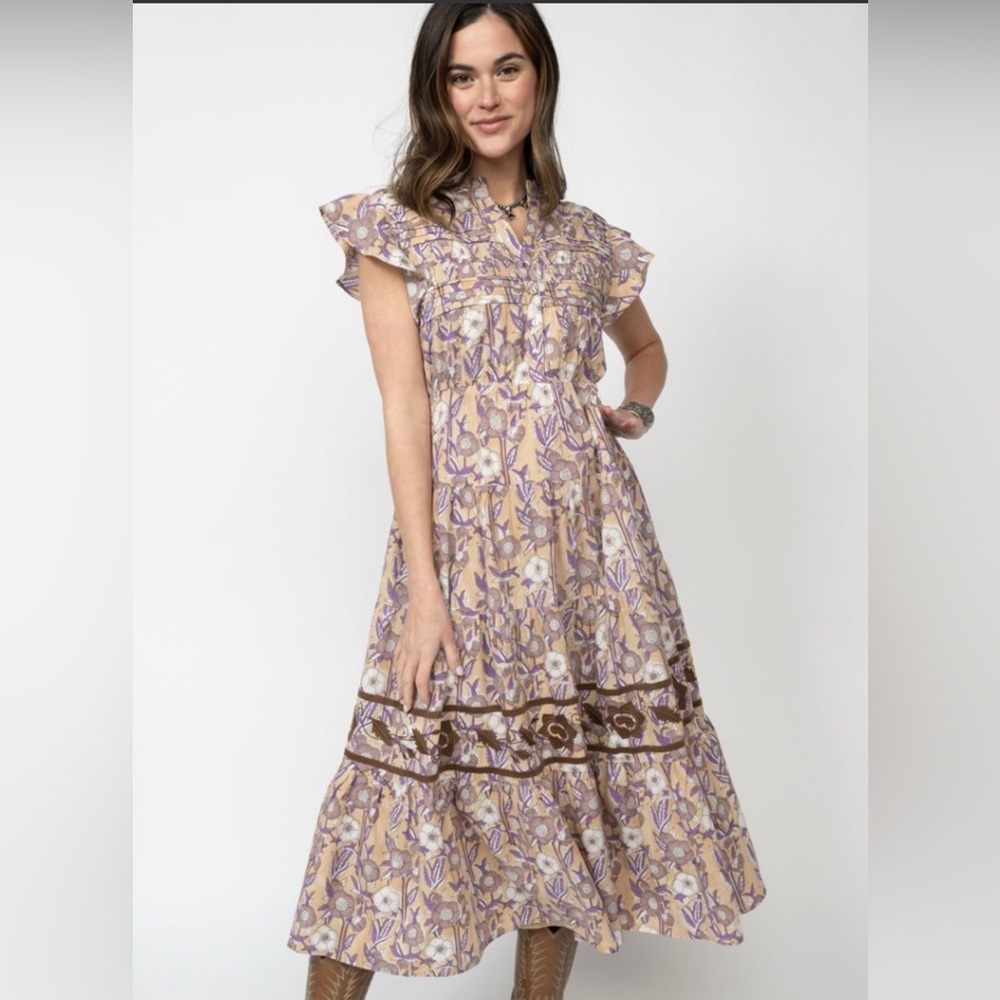 Sister Mary Serena dress-Floral Purple and Cream Women's Dress